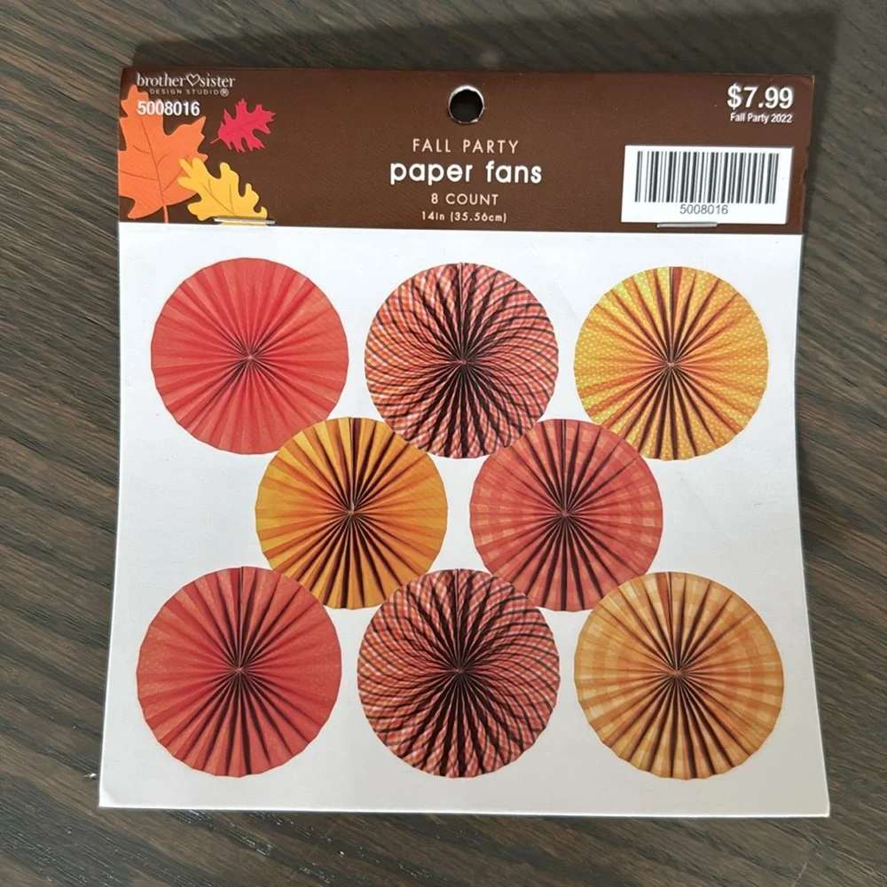 Autumn Themed Party Decorations Set- Paper Fans, Confetti, Leaves, Ceiling Cling